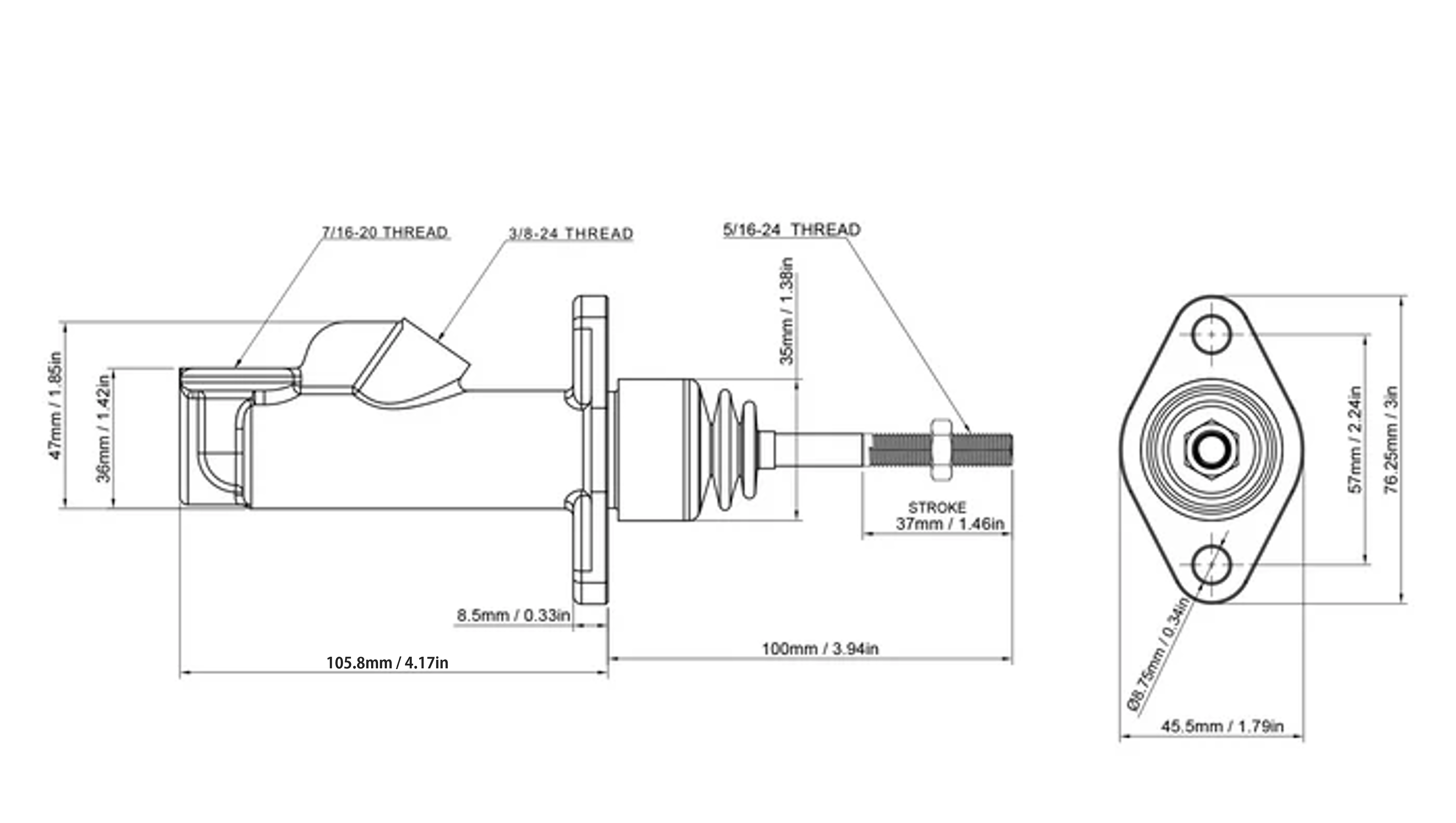 Clutch master cylinder adapter to suit 240sx/Skyline