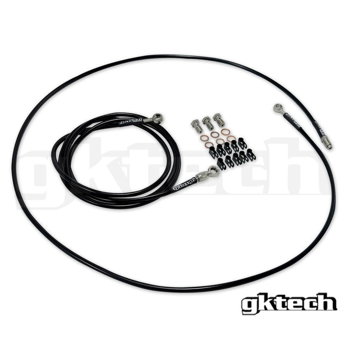 In-line e-brake braided brake line kit