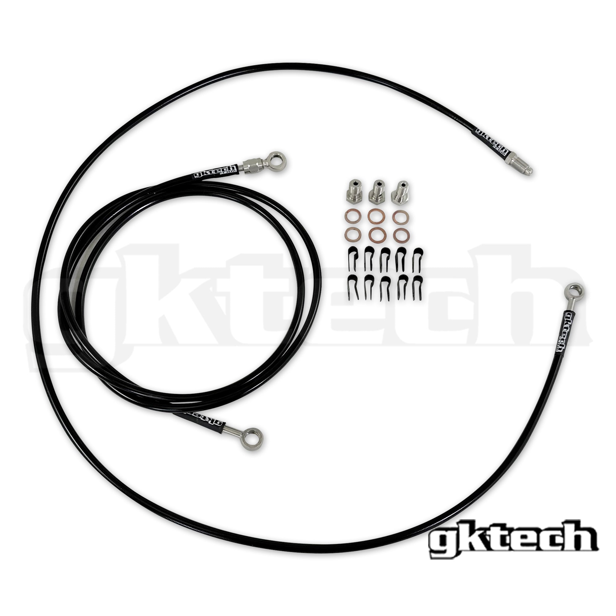 In-line e-brake braided brake line kit