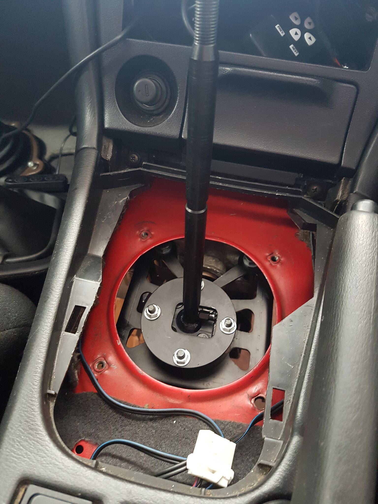 V2 CD009 Transmission shifter relocation setup