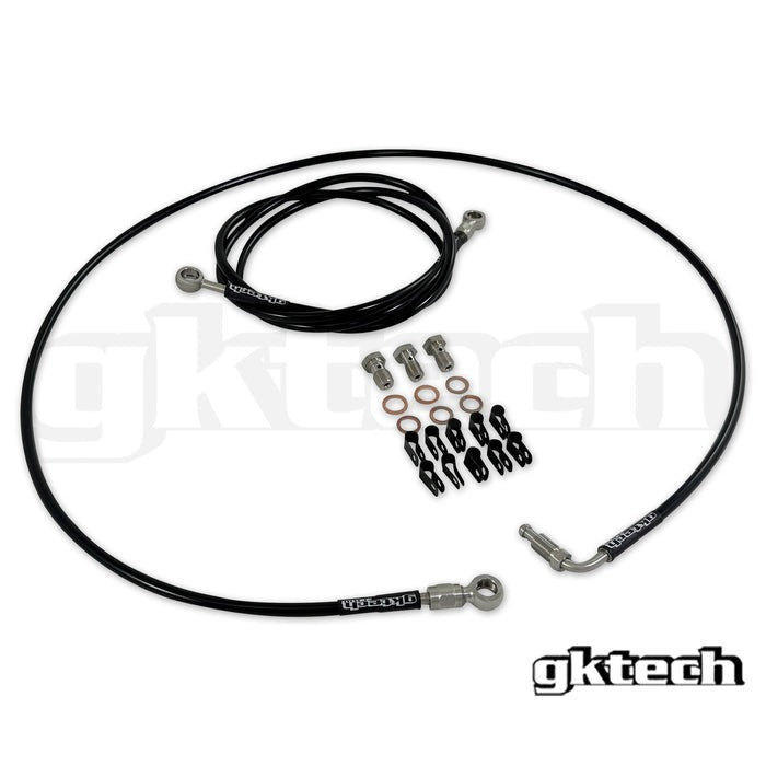 In-line e-brake braided brake line kit