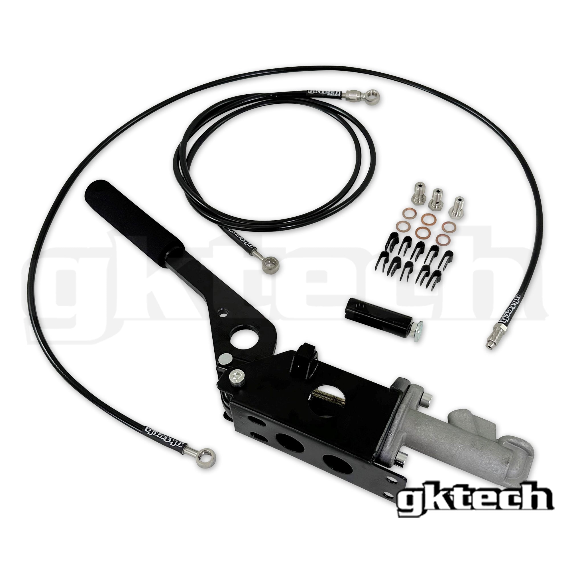 Budget hydraulic e-brake assembly and in-line braided line kit